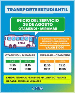 comenzo el transporte estudiantil en otamendi