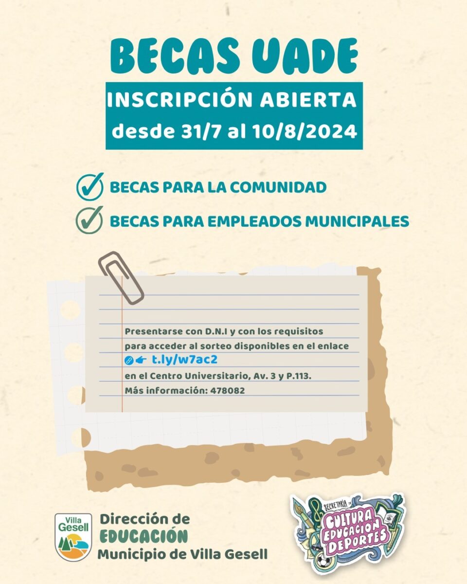 Inscripciones abiertas para Becas UADE becas