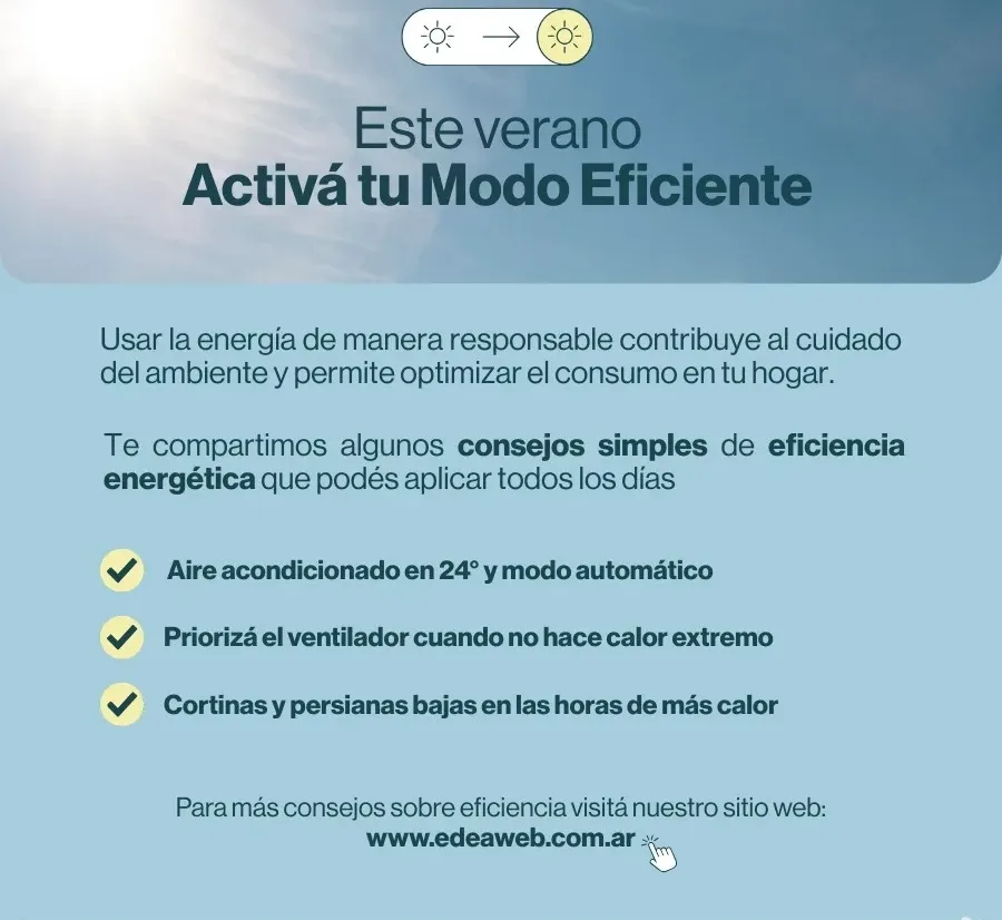 EDEA brinda recomendaciones para un uso responsable de la energía eléctrica en verano WhatsApp Image 2026-01-22 at 12.11.30